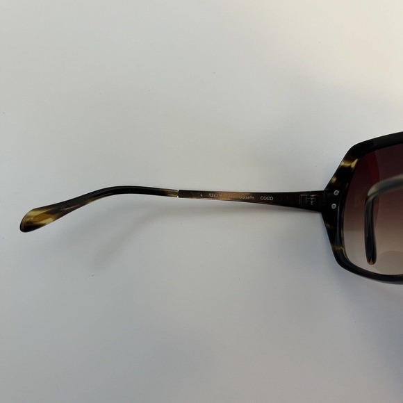 Oliver Peoples Guiselle Coco Sunglasses Brown Stripe w/ Hammered Bronze Temples